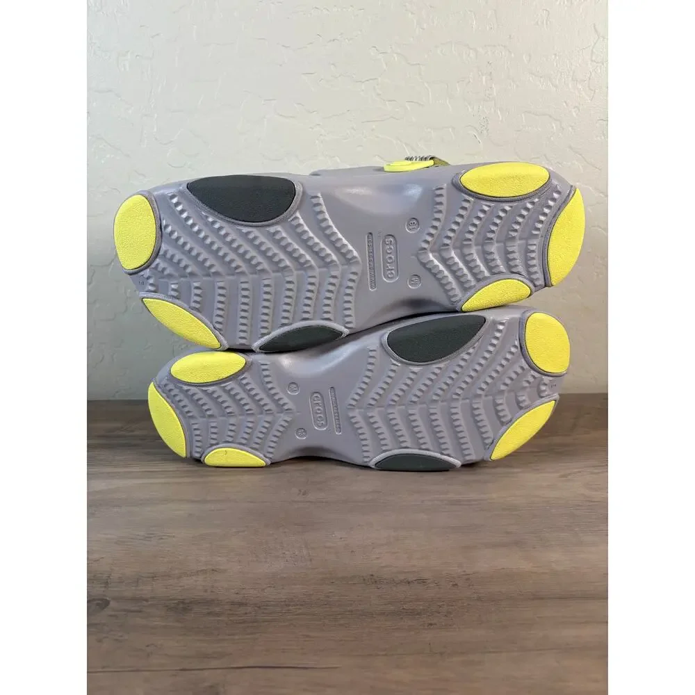 Crocs Classic All-Terrain Sandal Grey‎ Lime Green 207711-1FH Mens 13 Womens 15